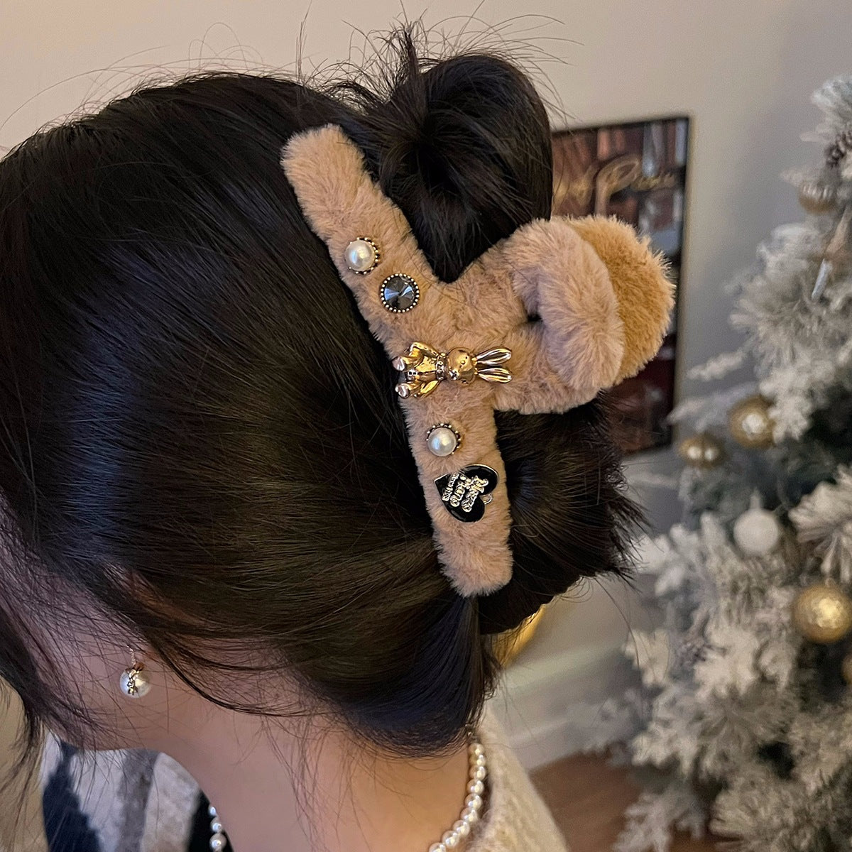 Rabbit hairpin hair clip plush headdress