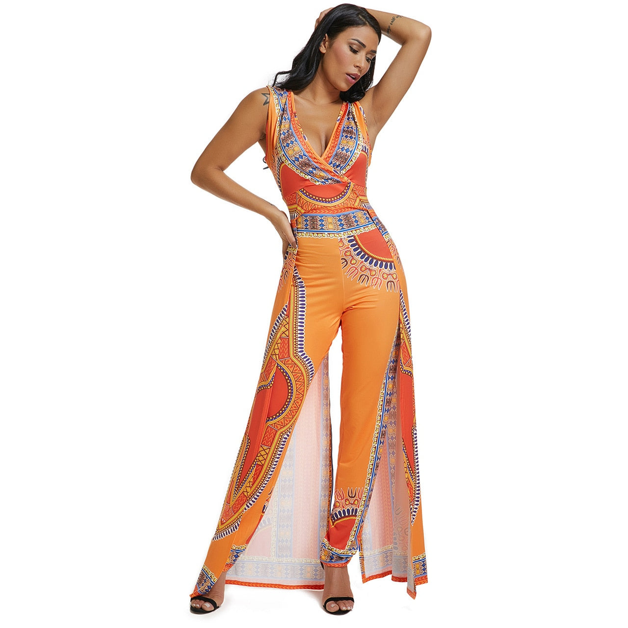 African Clothes for Women Traditional Kaftans Sets 2024 Summer Fashion Ethnic Printing Suit Ladies Casual Sleeveless Costume