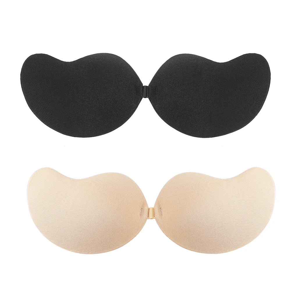 Invisible Push Up Bra Backless Strapless Bra Seamless Front Closure Bralette Underwear Women Self-Adhesive Silicone Sticky BH