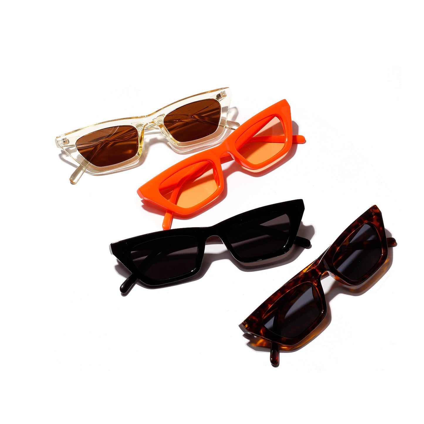 Small square box sunglasses female orange jelly color sunglasses retro leopard