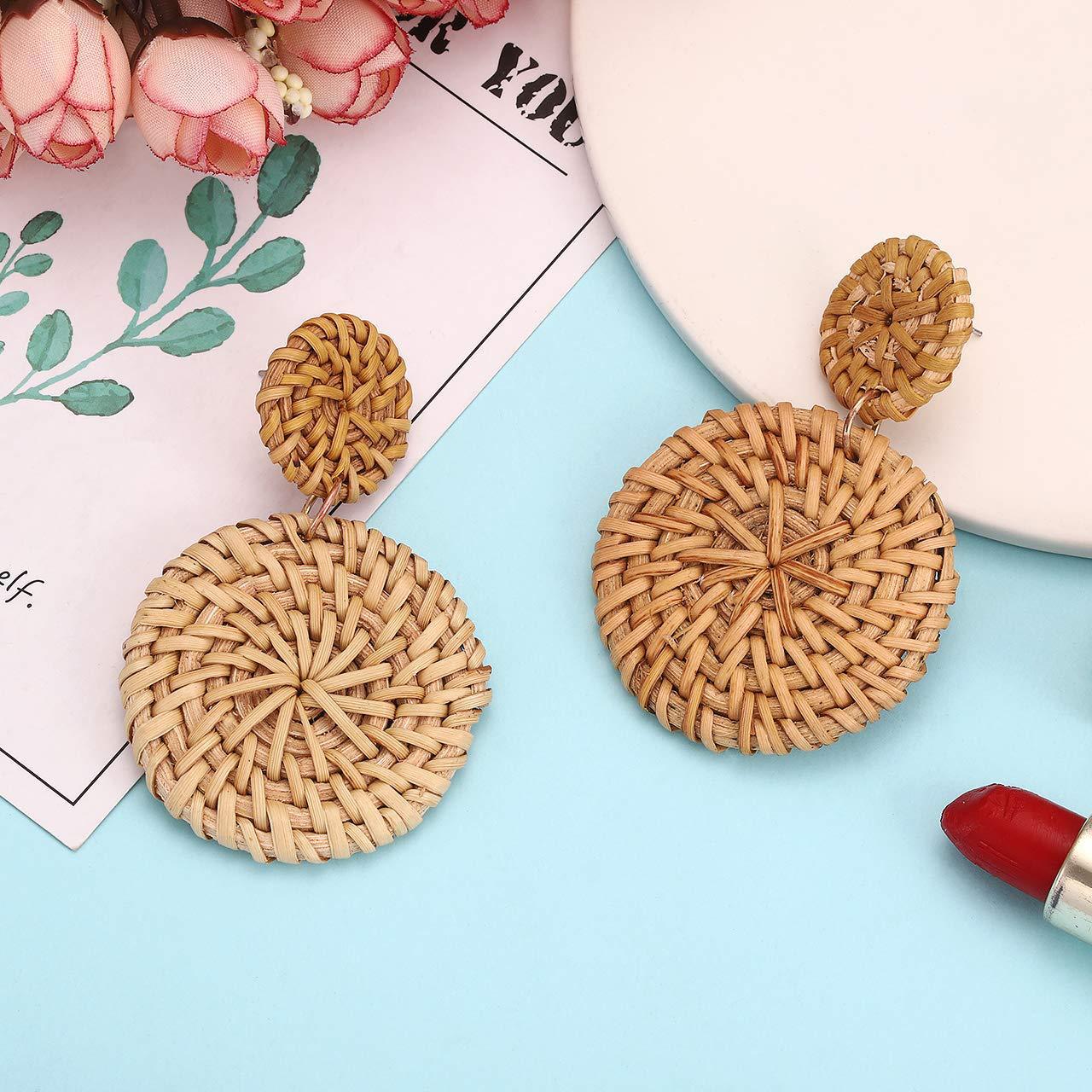 Hot double round vine knots wood-saving handmade earrings female