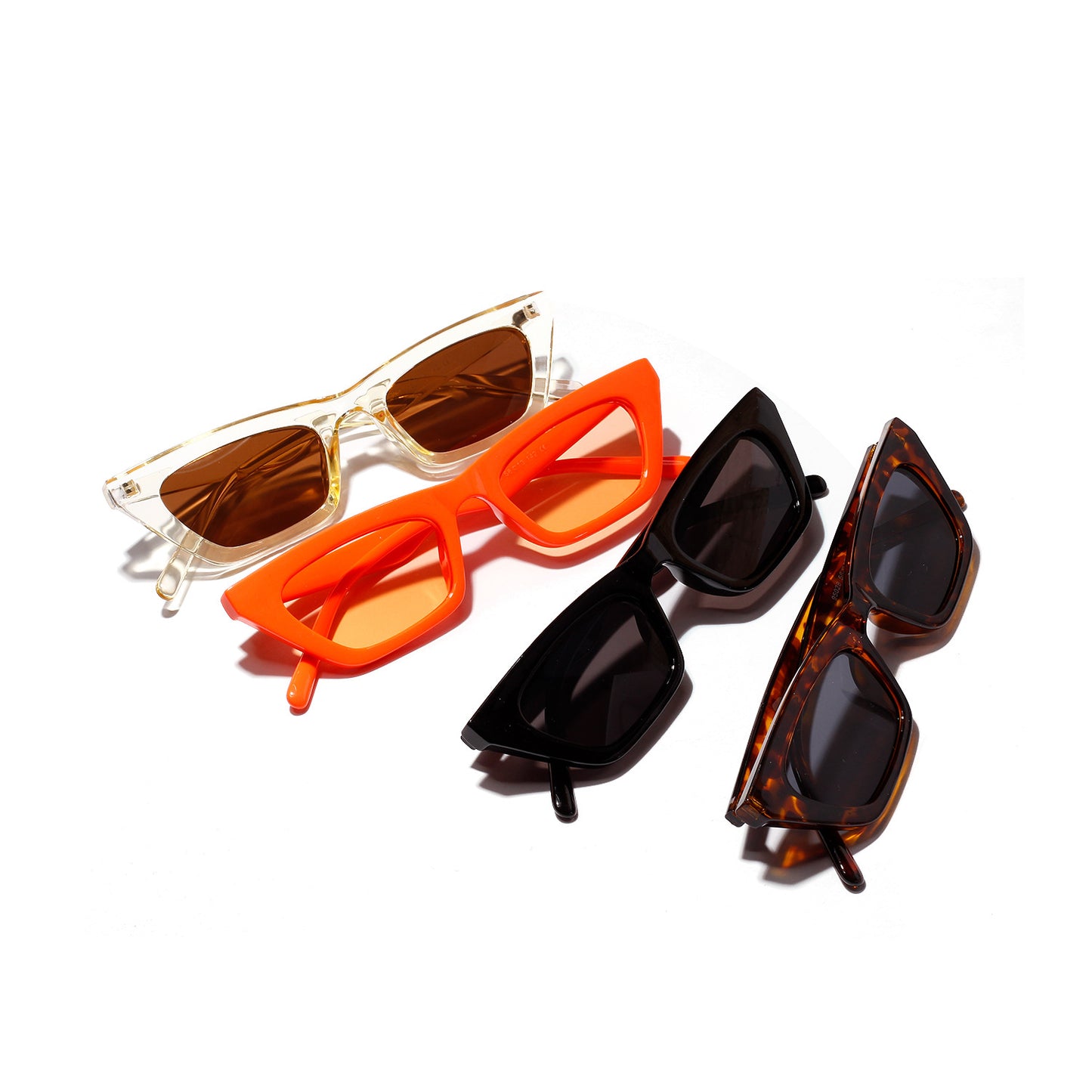 Small square box sunglasses female orange jelly color sunglasses retro leopard