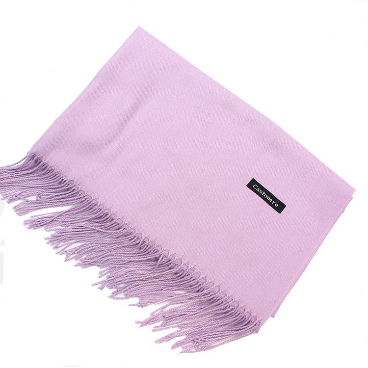 Autumn and winter imitation cashmere scarf solid color men and women monochrome tassel warm shawl China red new scarf