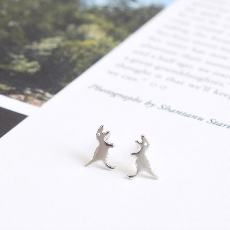 sterling silver dinosaur model earrings