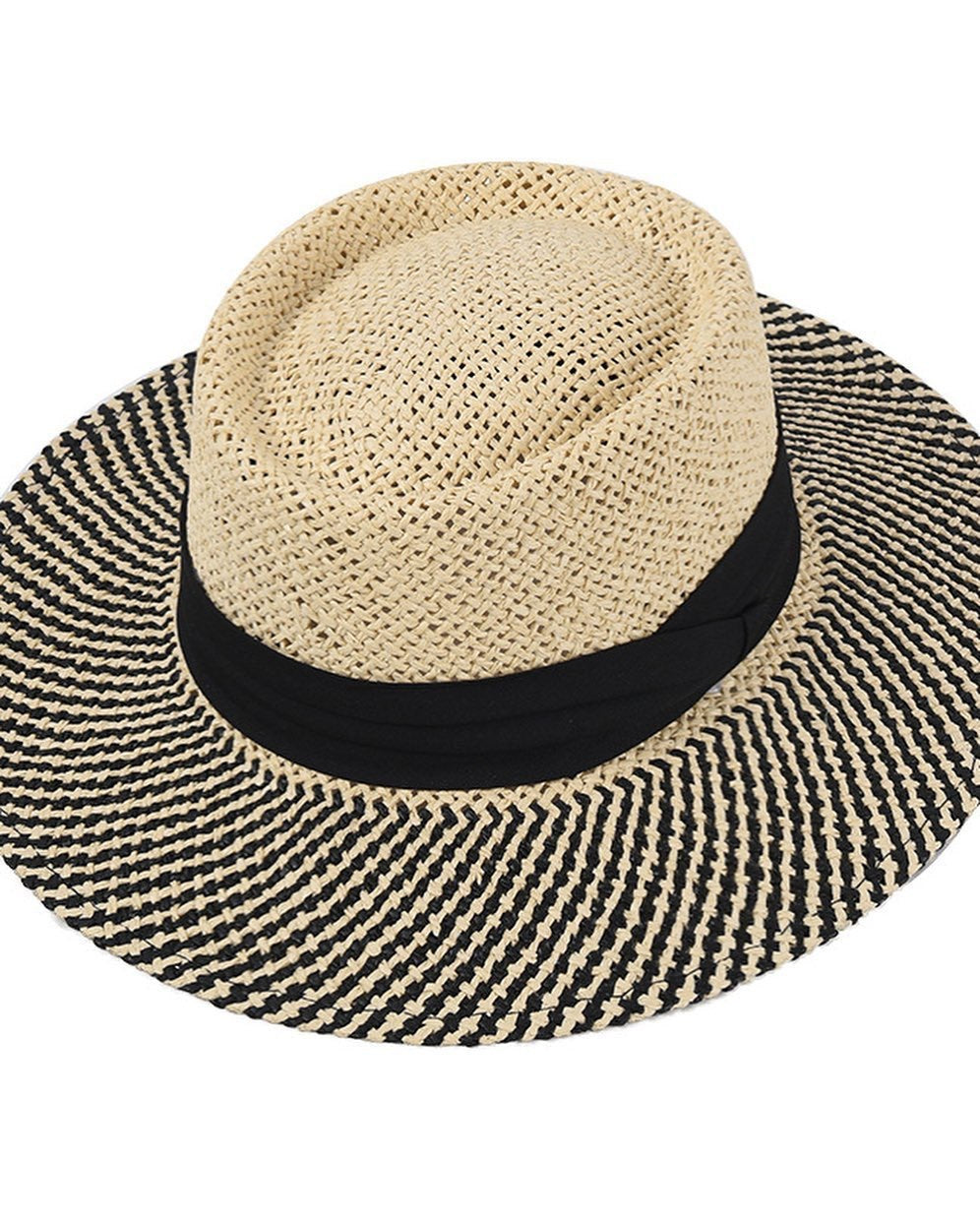 New hats female spring and summer straits strap flat top hat female wild shade beach hat