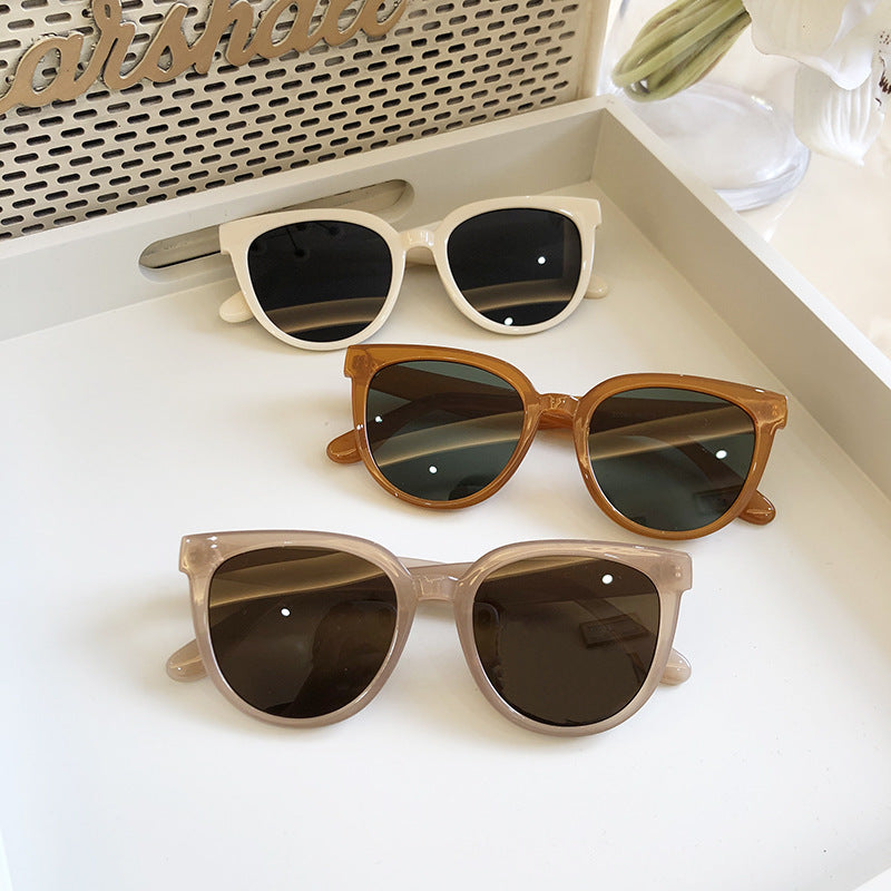 Concave street stylish tea tone mirror sunglasses