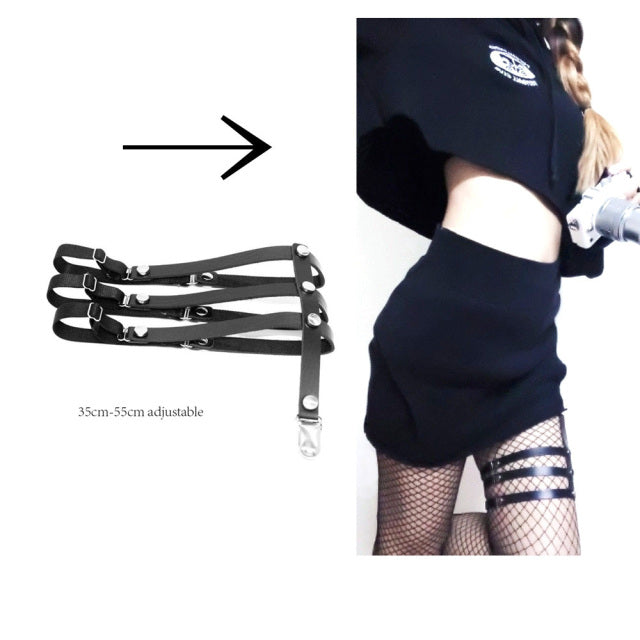 Black Punk Thigh Garter