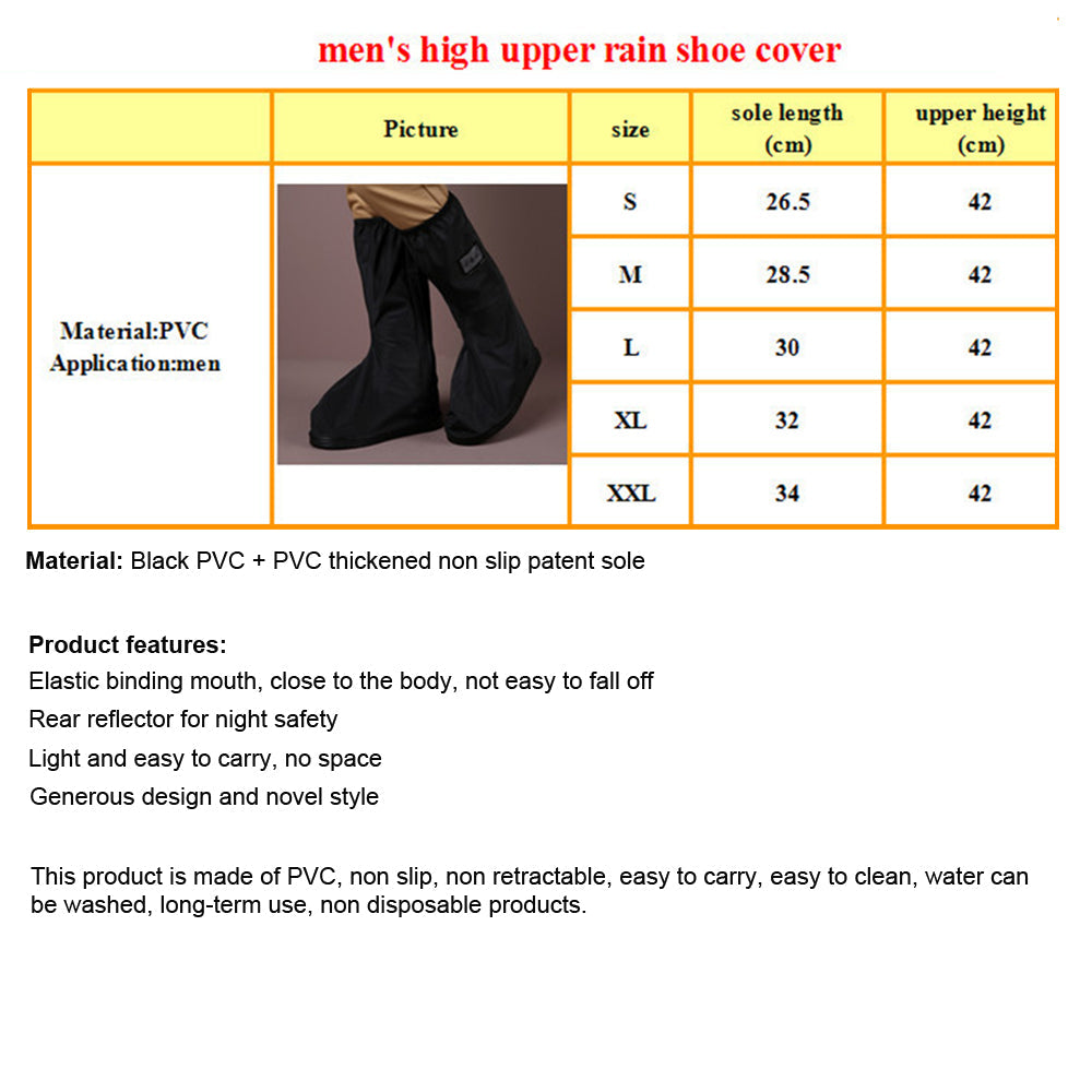 High Tube Men Black Boots Waterproof Thick Rainproof Shoe Cases