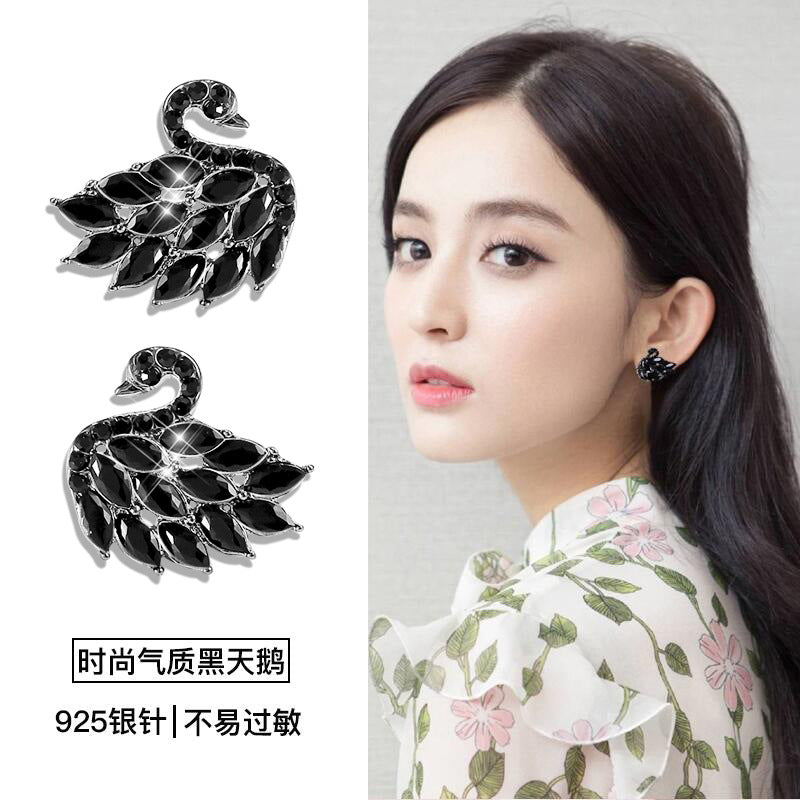 Black swan earrings