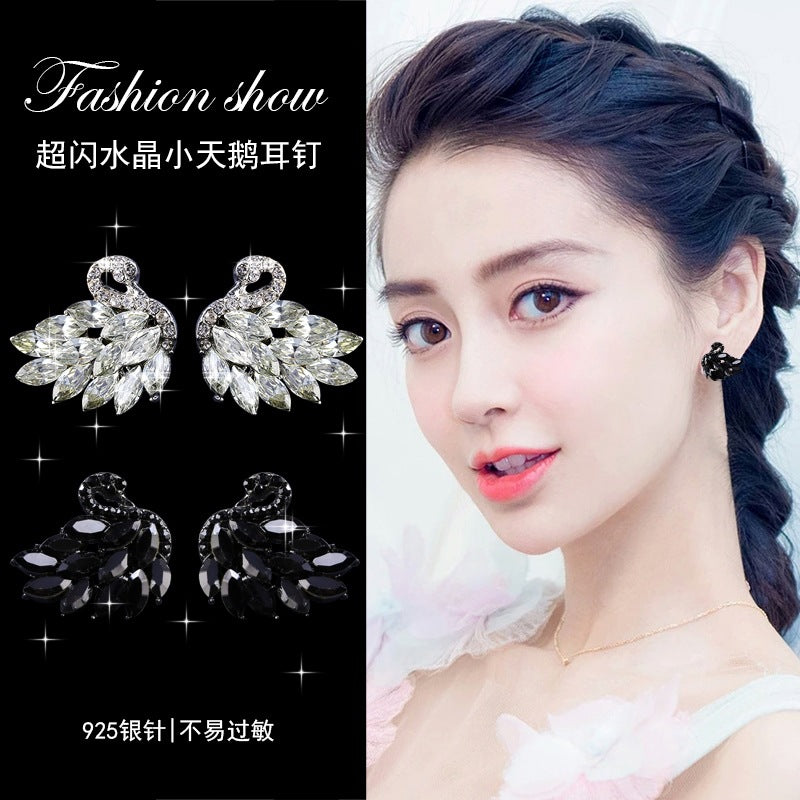 Black swan earrings