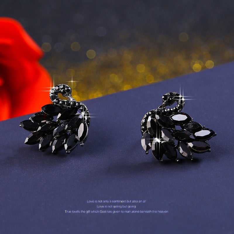 Black swan earrings