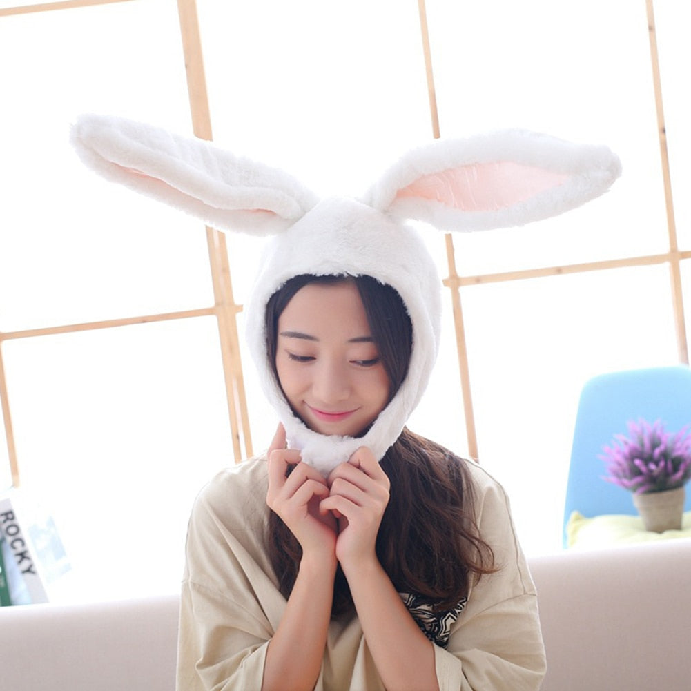 Cute Girls Hat Plush Rabbit Bunny Ears Hat Earflap Cap Head Warmer Photo Supplies Hat with earflaps bunny hat Headgear Hats