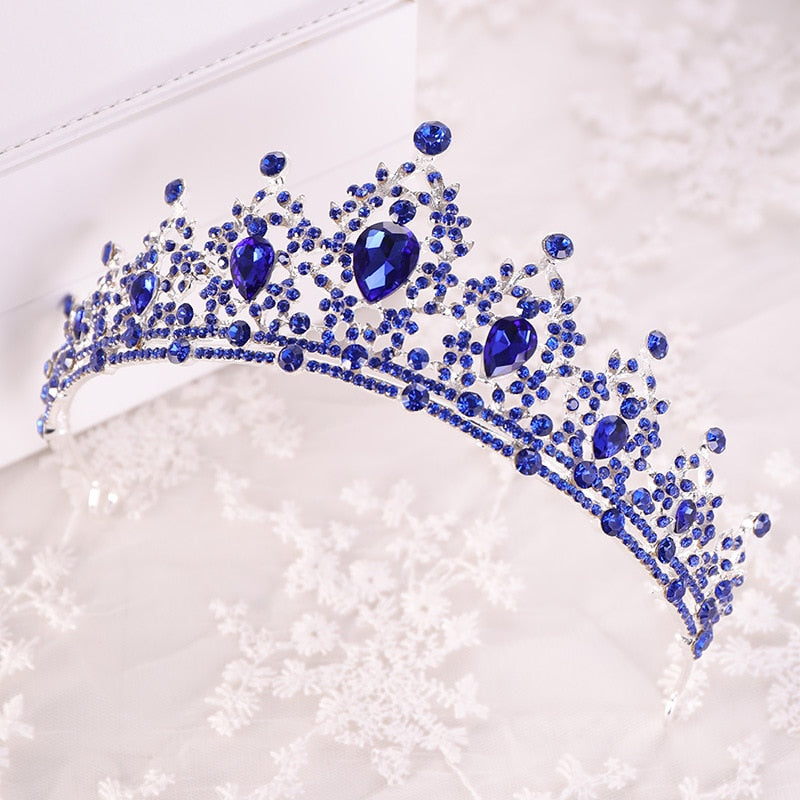 Luxury Crystal Crown Tiaras Light Gold Diadem Tiaras for Women Bride Wedding Hair Accessories