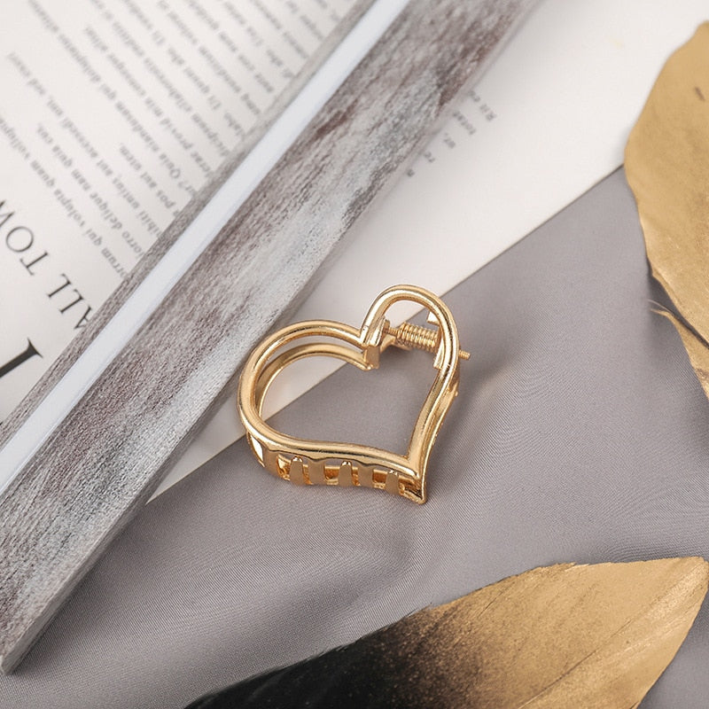 Elegant Gold Silver Hollow Geometric Metal Hair Claw Vintage Hair Clips Headband Hairpin Fashion Hair Accessories