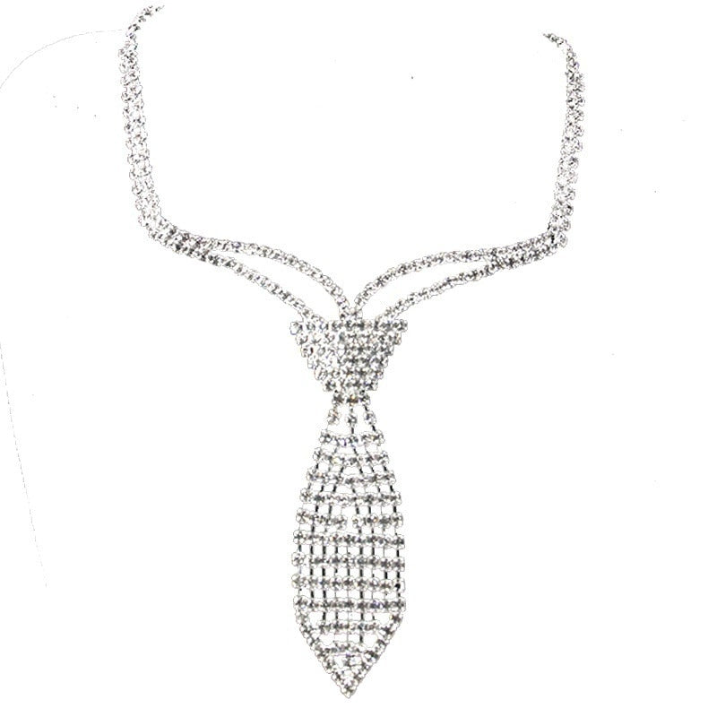 Collar Jewelry Bride Rhinestone Tie Accessories Wedding Necklace Jewellery Statement Necklaces