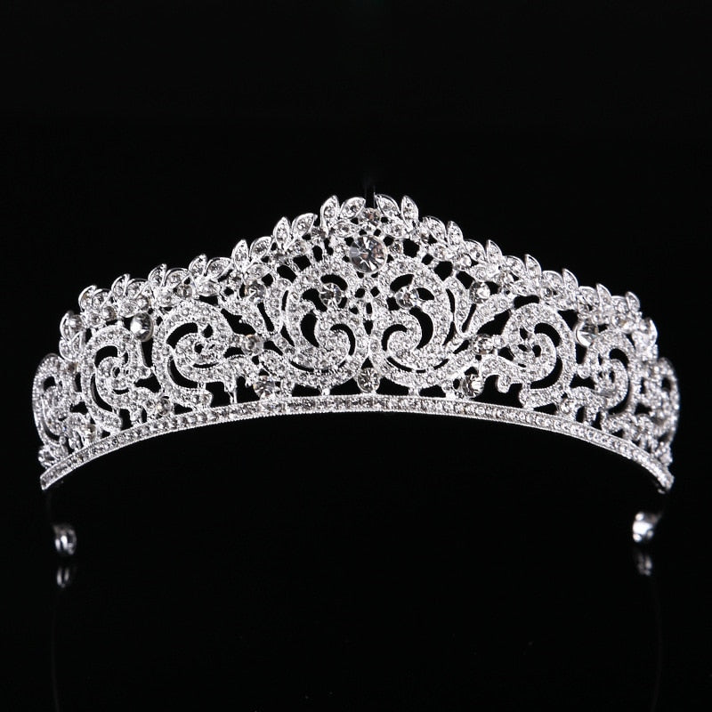 Luxury Crystal Crown Tiaras Light Gold Diadem Tiaras for Women Bride Wedding Hair Accessories