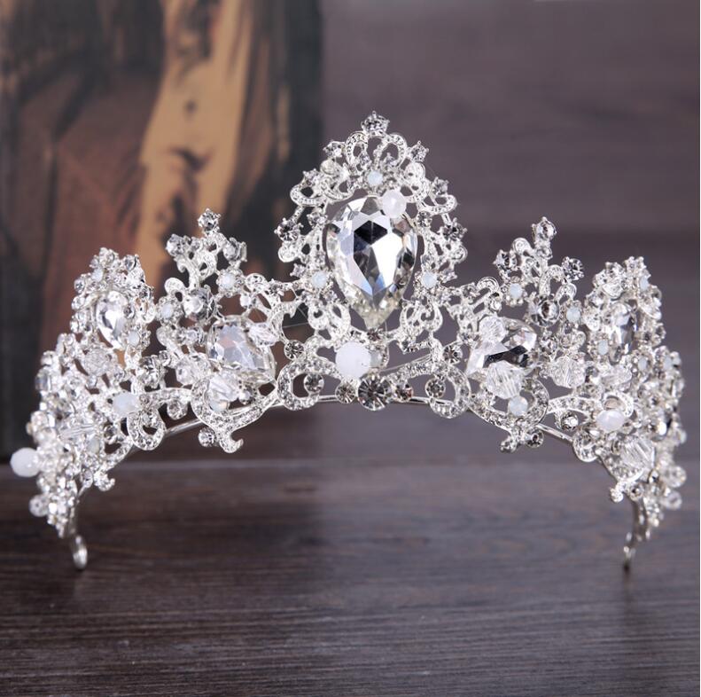 Luxury Crystal Crown Tiaras Light Gold Diadem Tiaras for Women Bride Wedding Hair Accessories