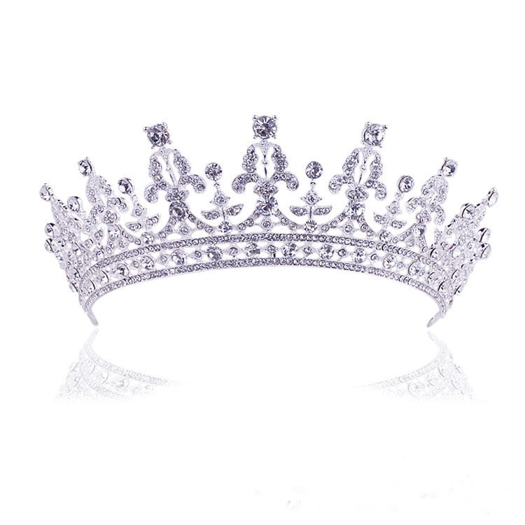 Luxury Crystal Crown Tiaras Light Gold Diadem Tiaras for Women Bride Wedding Hair Accessories