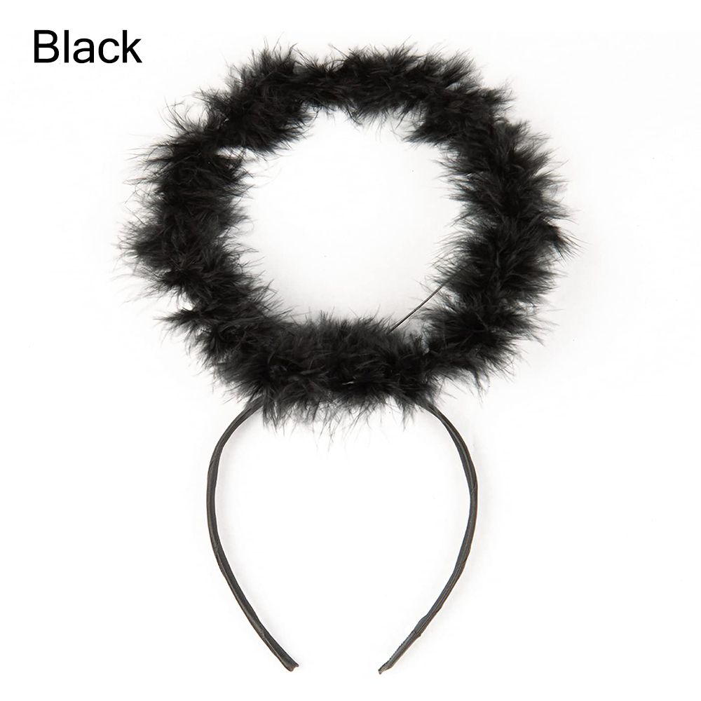 Angel Halo Headband, Black White Feather Angel Headband