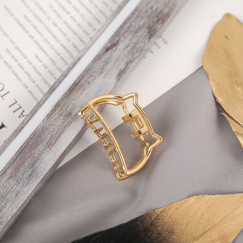 Elegant Gold Silver Hollow Geometric Metal Hair Claw Vintage Hair Clips Headband Hairpin Fashion Hair Accessories