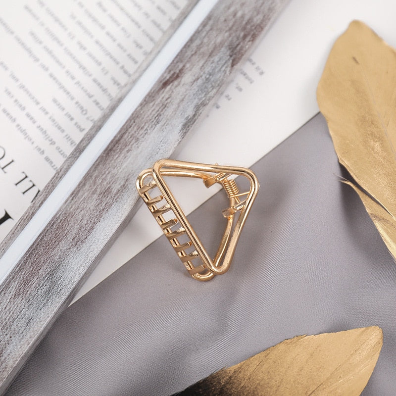 Elegant Gold Silver Hollow Geometric Metal Hair Claw Vintage Hair Clips Headband Hairpin Fashion Hair Accessories