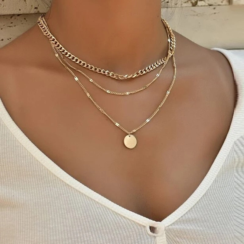 Vintage Necklace on Neck Gold Chain Women's Jewelry Layered Accessories for Girls Clothing Aesthetic Gifts Fashion Pendant 2021