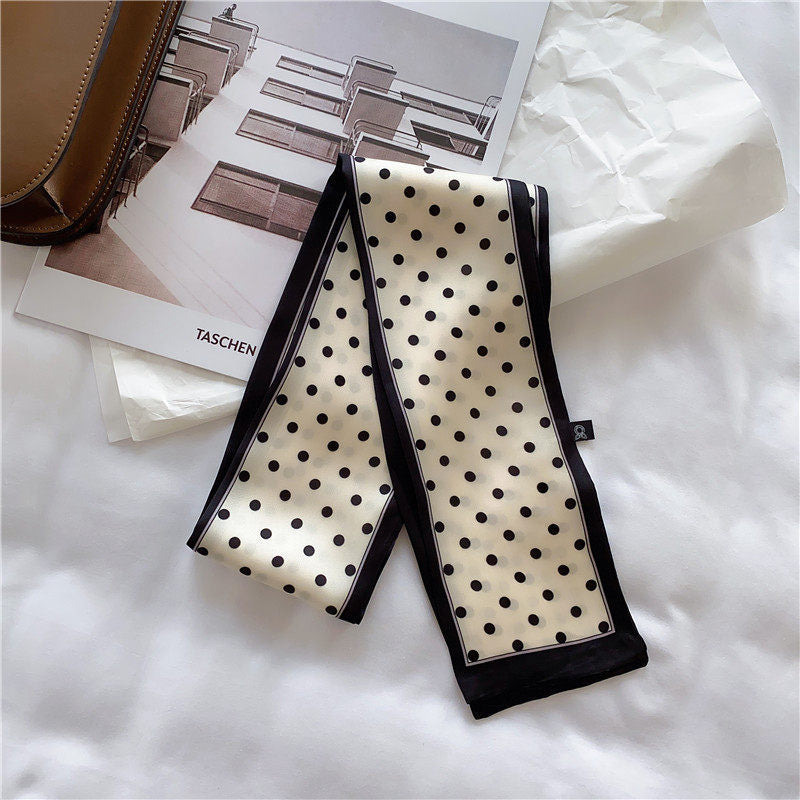 Silk towel french hair band autumn thin lazy retro scarves female small long ribbon decorative scarf towel streamers