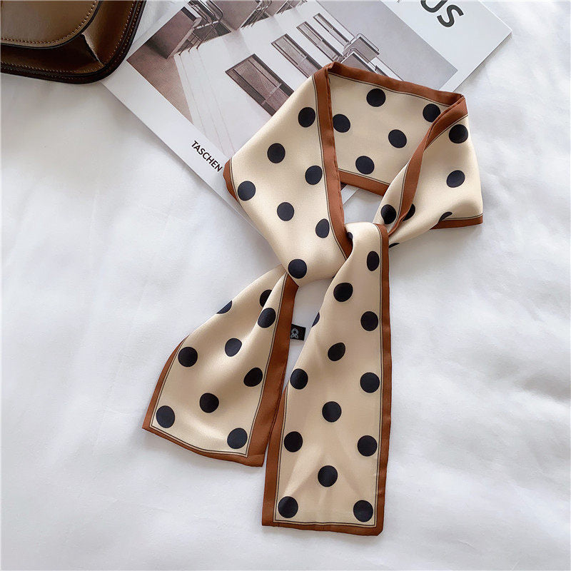 Silk towel french hair band autumn thin lazy retro scarves female small long ribbon decorative scarf towel streamers