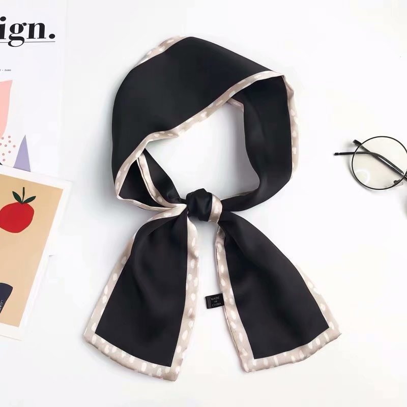 Silk towel french hair band autumn thin lazy retro scarves female small long ribbon decorative scarf towel streamers