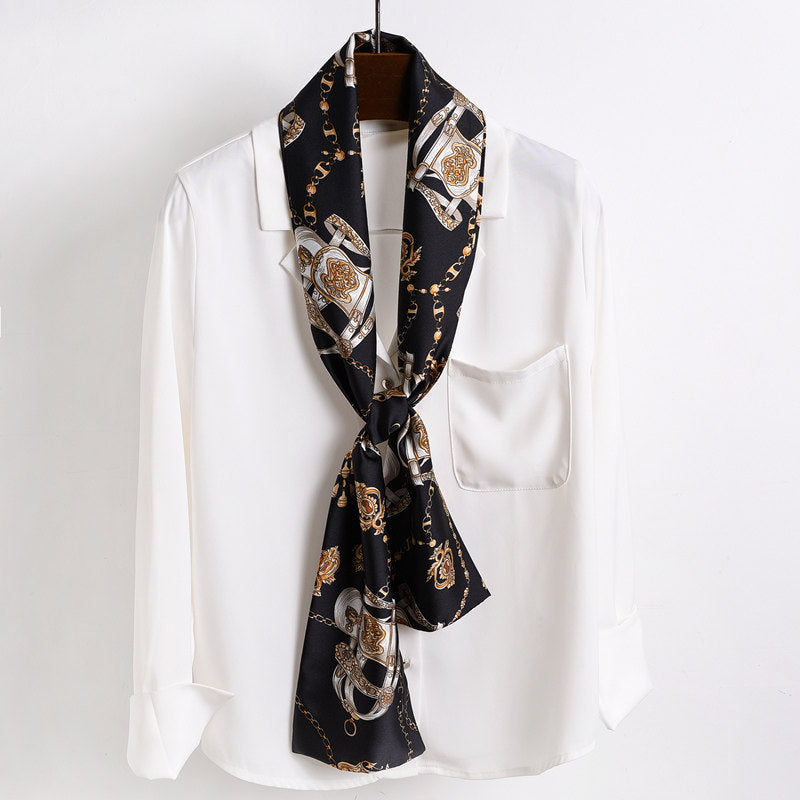 Star with the narrow long silk scarves female spring and autumn