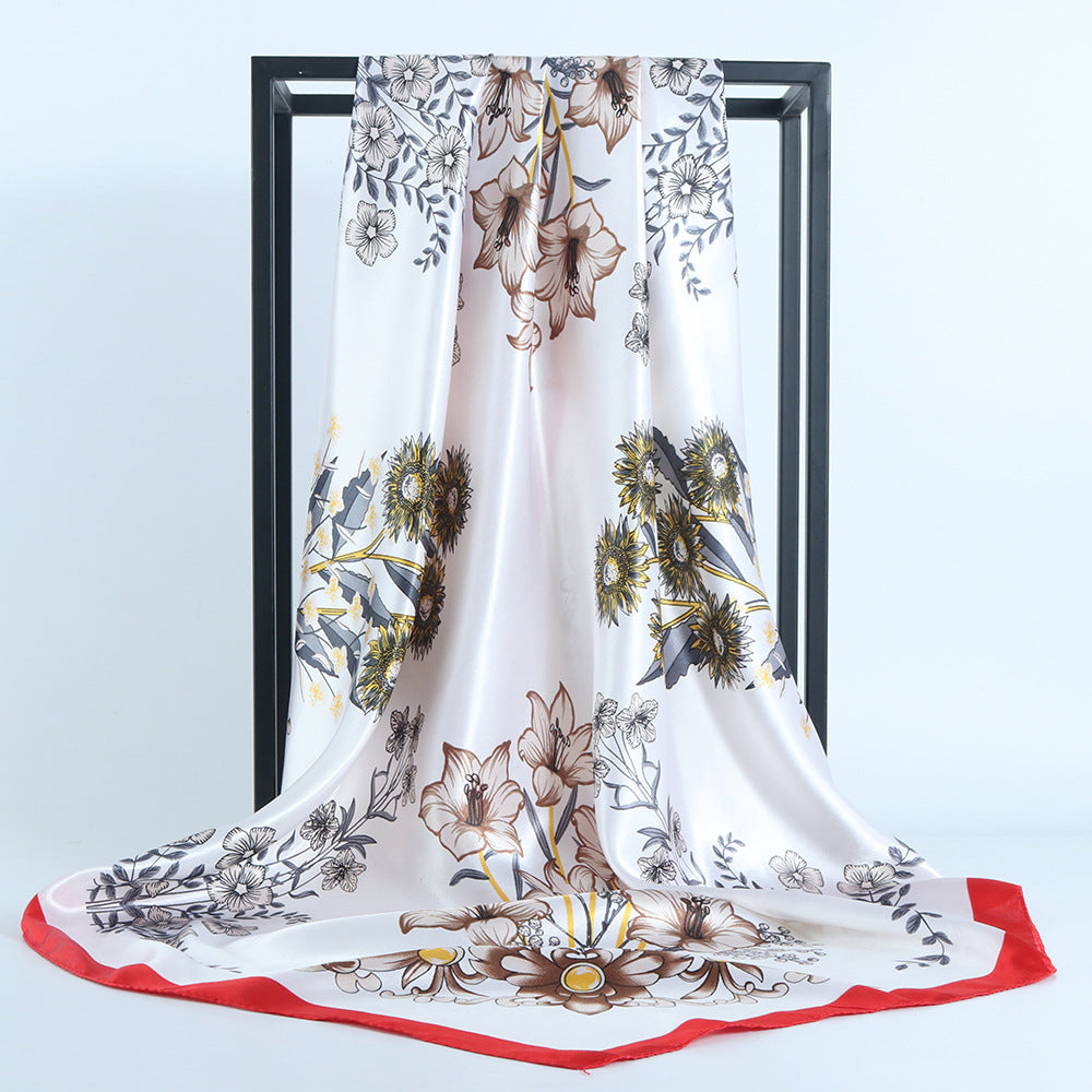 Satin silk scarf ladies casual headscarf