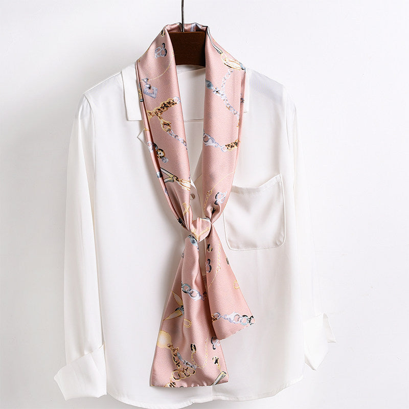 Star with the narrow long silk scarves female spring and autumn