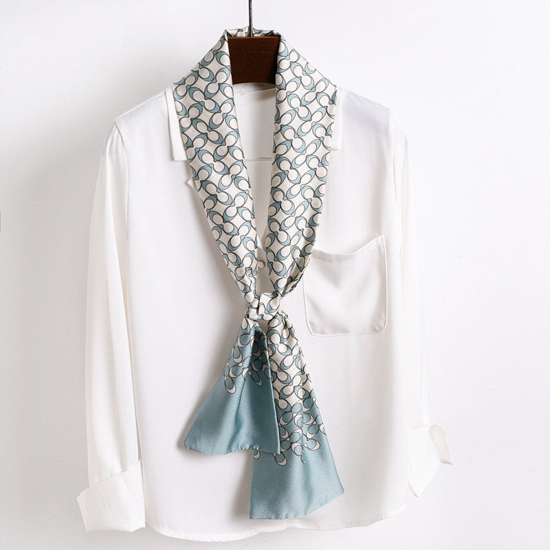 Star with the narrow long silk scarves female spring and autumn