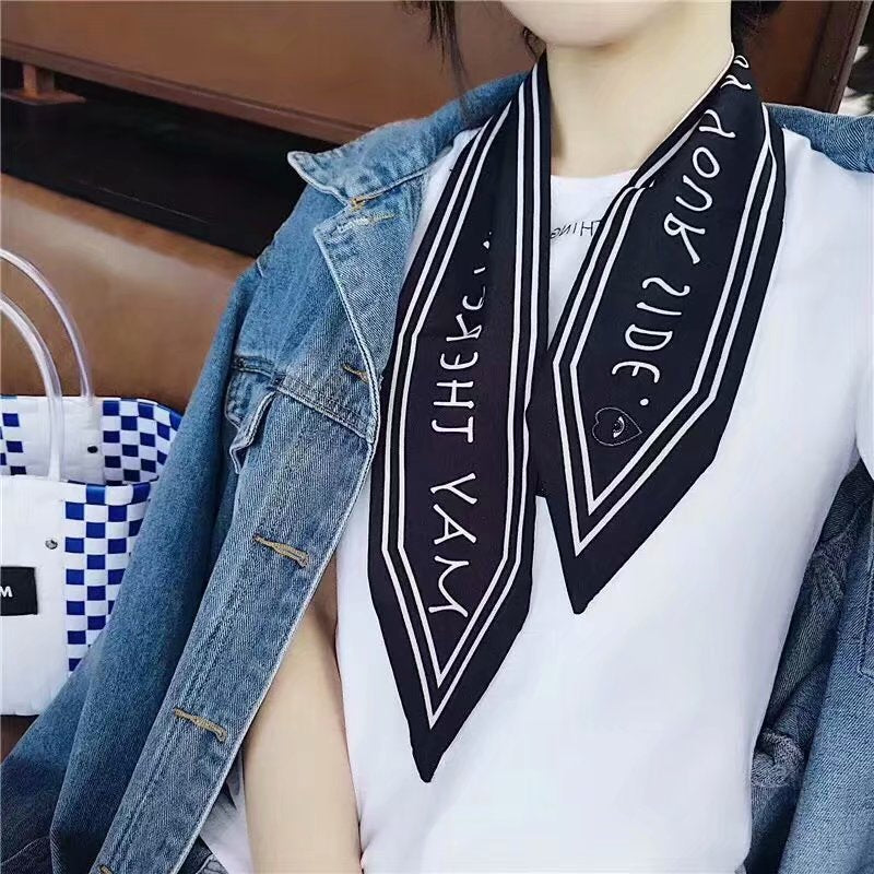 Silk towel french hair band autumn thin lazy retro scarves female small long ribbon decorative scarf towel streamers