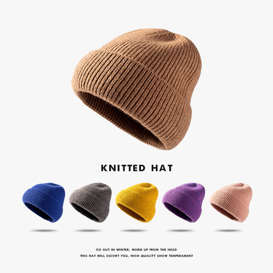 Autumn and winter wild optical version of the knit hat female outdoor warm cold cap fashion cross-border hat men's peel hats custom