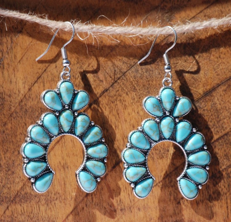 turquoise earrings geometric earrings