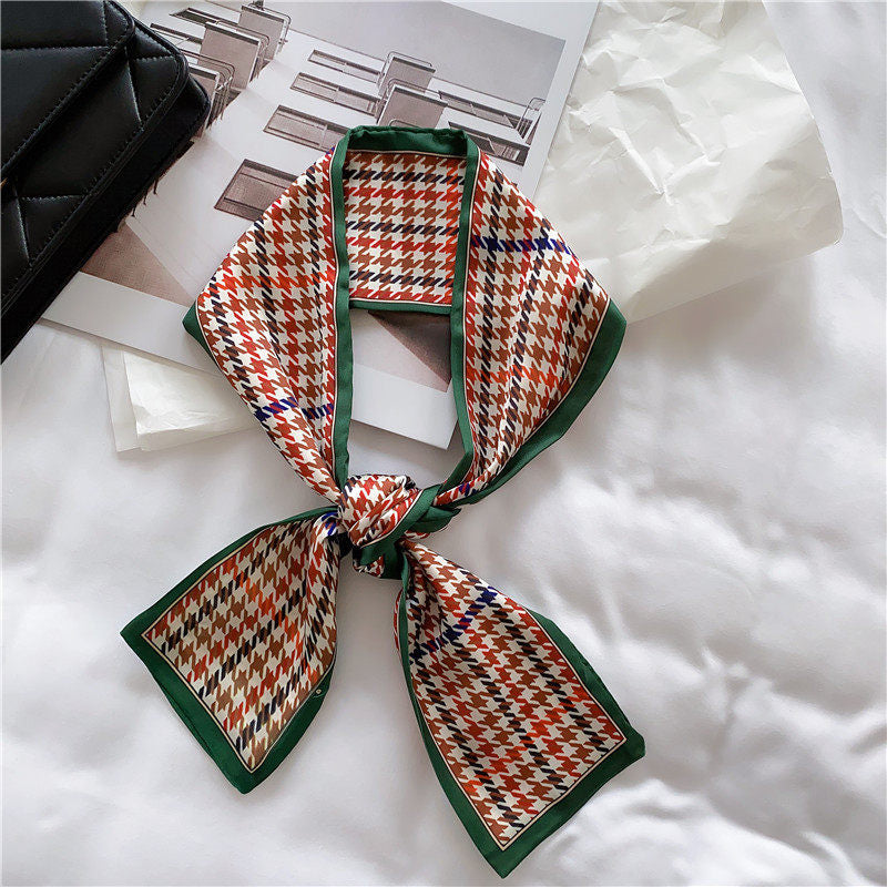 Silk towel french hair band autumn thin lazy retro scarves female small long ribbon decorative scarf towel streamers