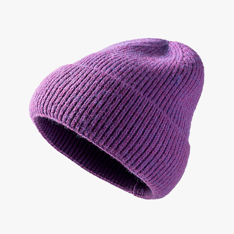 Autumn and winter wild optical version of the knit hat female outdoor warm cold cap fashion cross-border hat men's peel hats custom