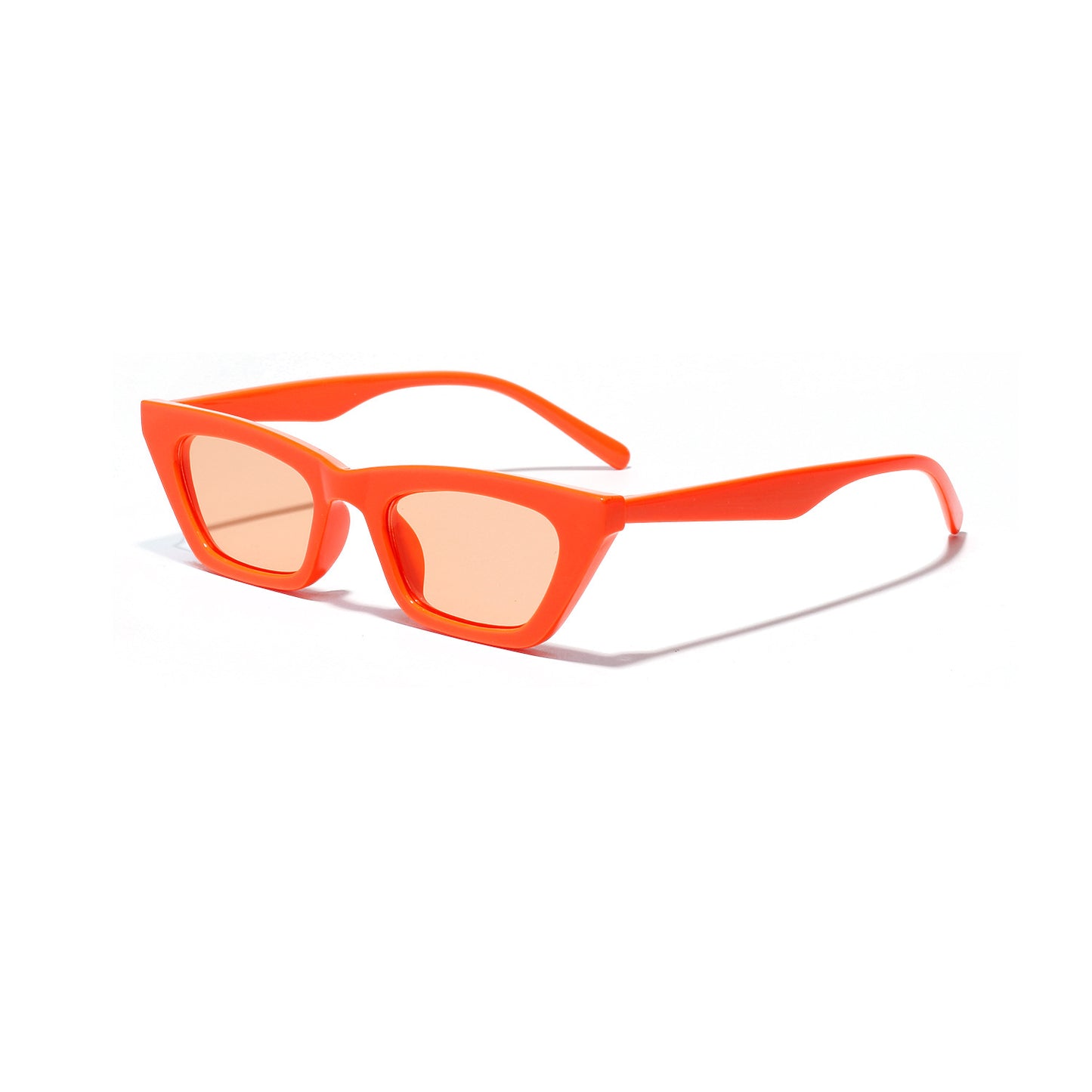 Small square box sunglasses female orange jelly color sunglasses retro leopard