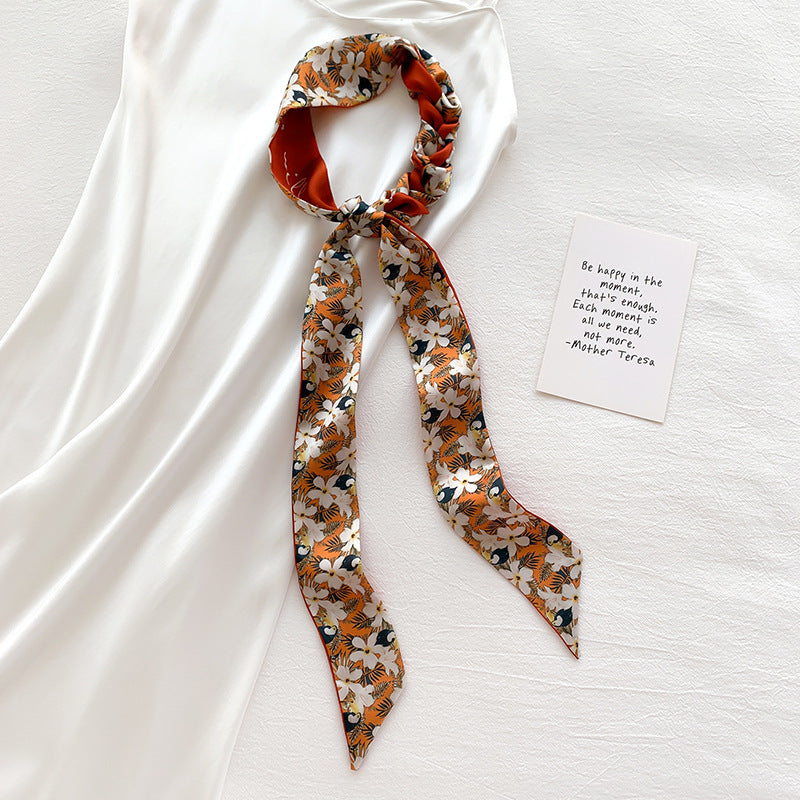 New floral decoration small silk scarf