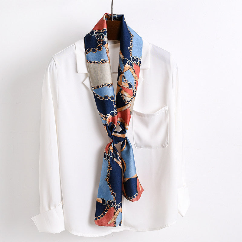 Star with the narrow long silk scarves female spring and autumn