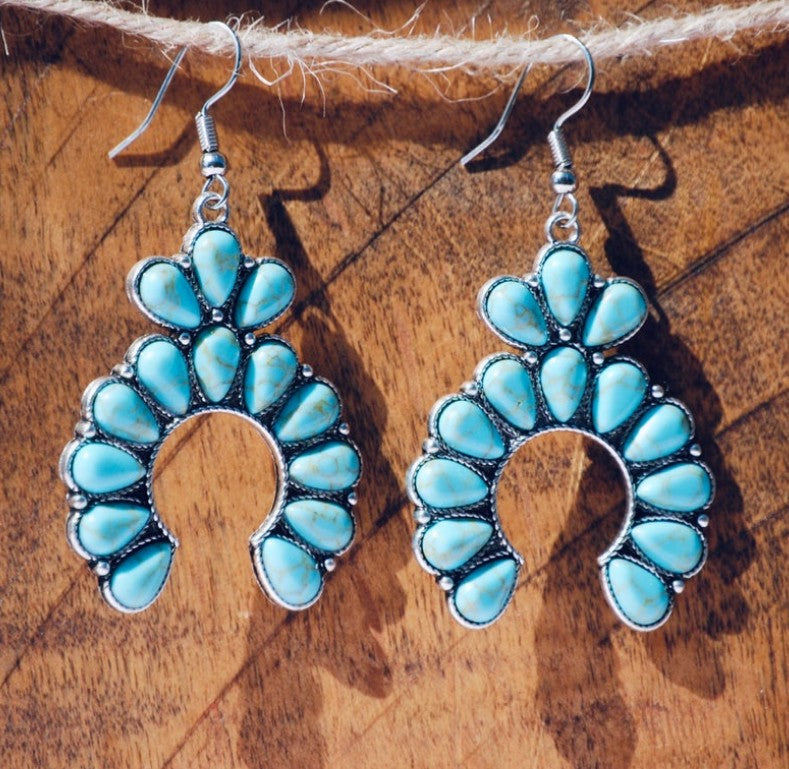 turquoise earrings geometric earrings