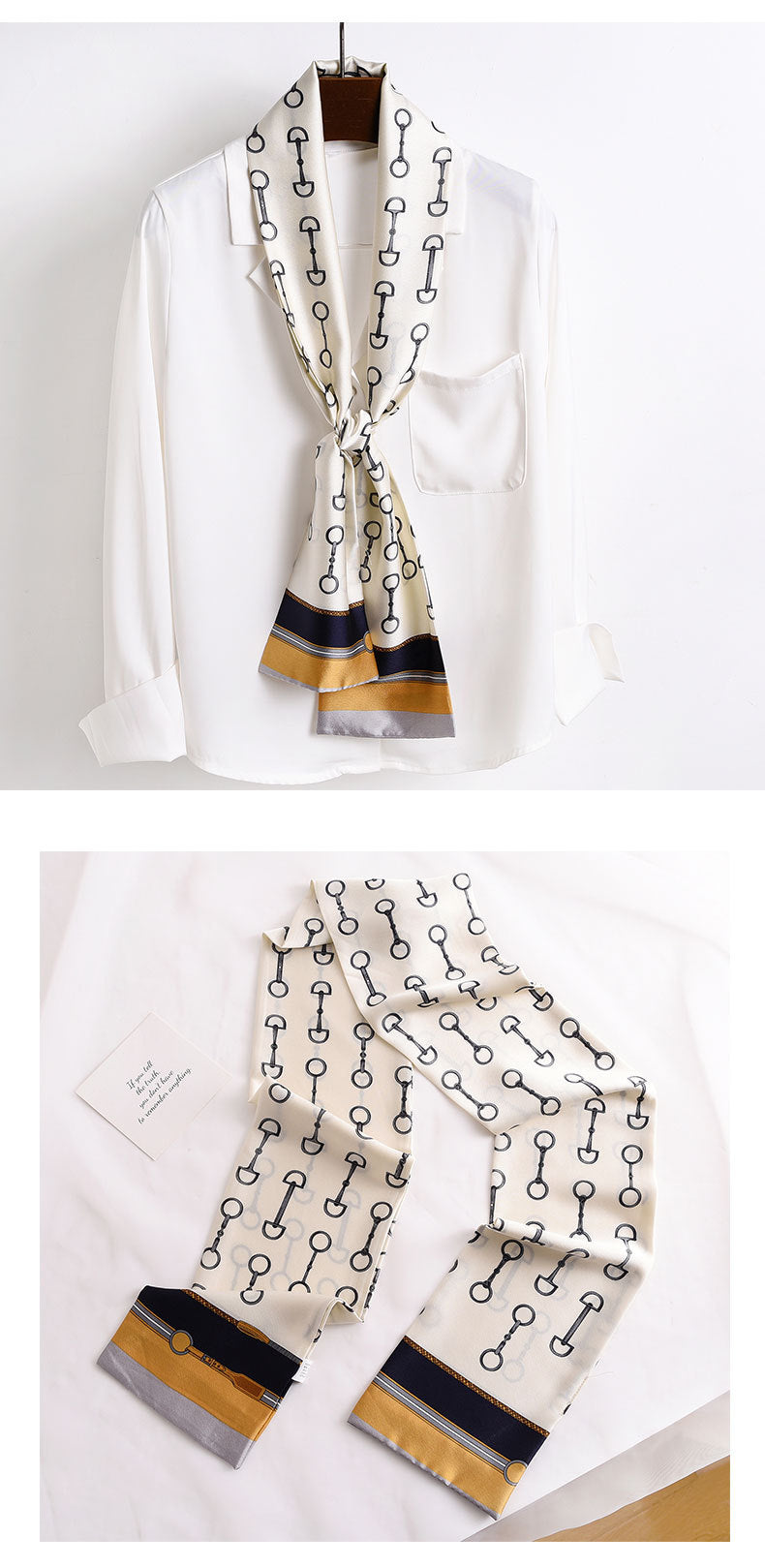 Star with the narrow long silk scarves female spring and autumn