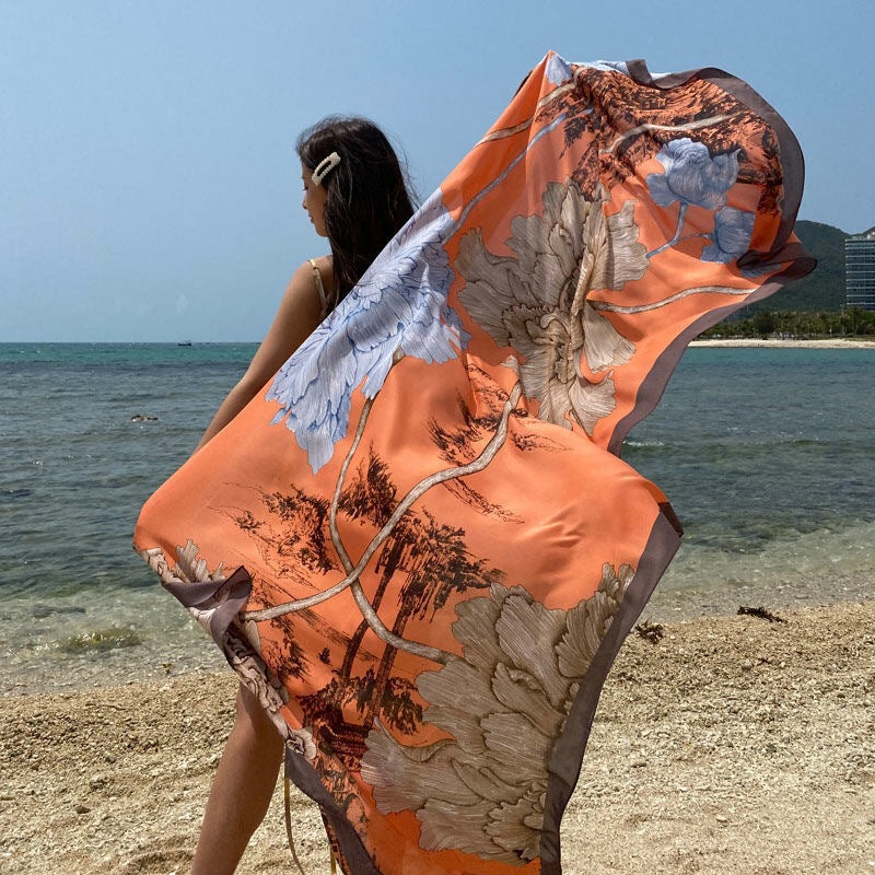 Hangzhou female silk scarves wild spring and summer seaside fashion