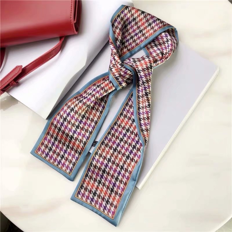 Silk towel french hair band autumn thin lazy retro scarves female small long ribbon decorative scarf towel streamers