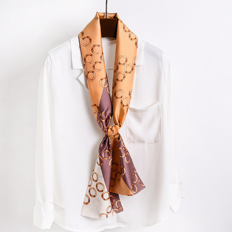 Star with the narrow long silk scarves female spring and autumn