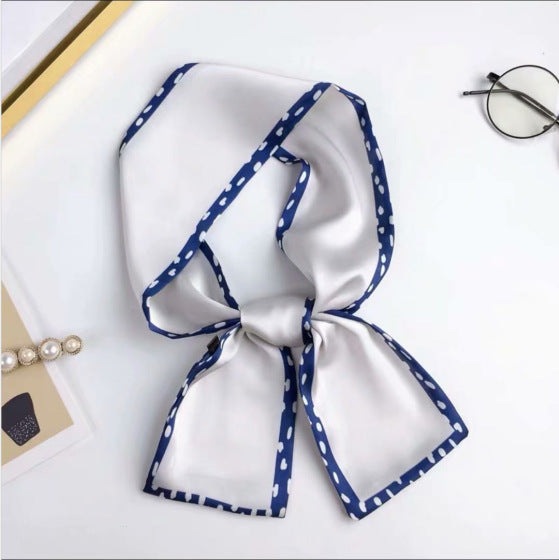 Silk towel french hair band autumn thin lazy retro scarves female small long ribbon decorative scarf towel streamers