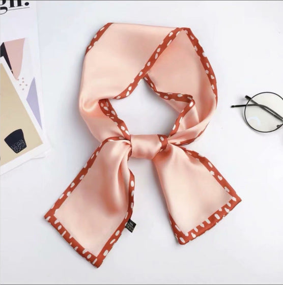 Silk towel french hair band autumn thin lazy retro scarves female small long ribbon decorative scarf towel streamers