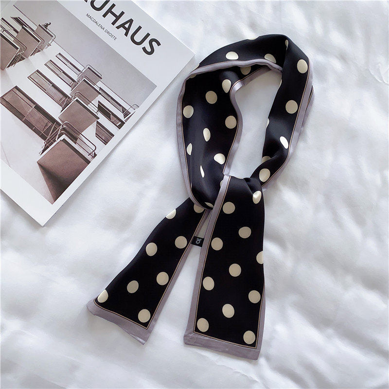 Silk towel french hair band autumn thin lazy retro scarves female small long ribbon decorative scarf towel streamers