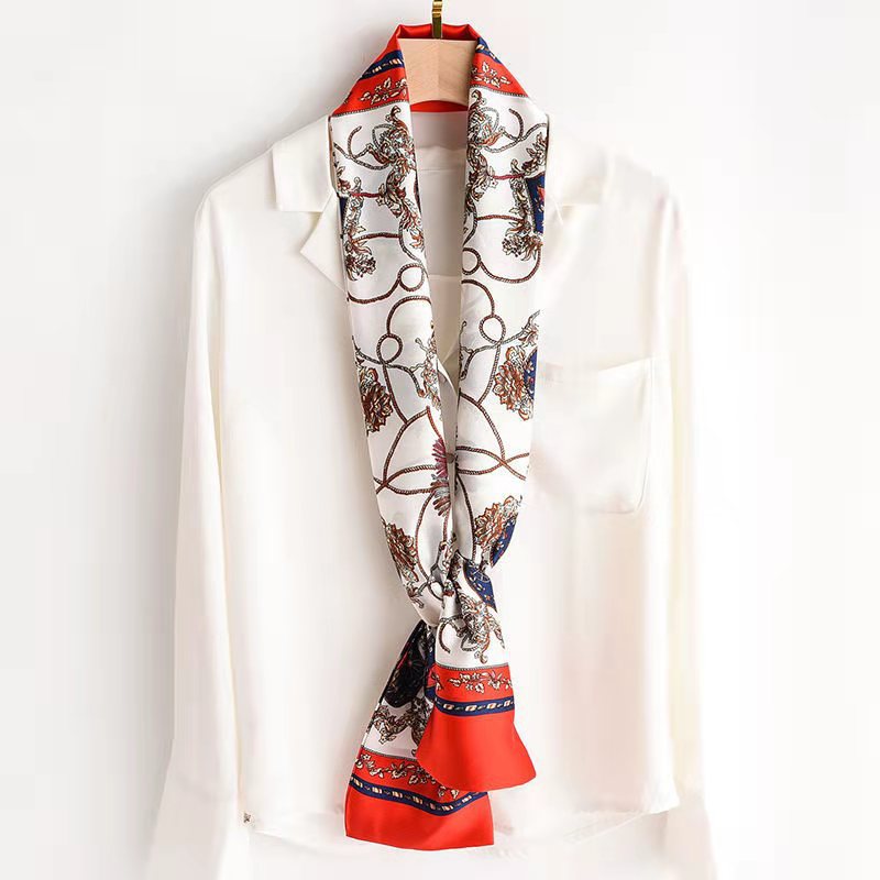 Star with the narrow long silk scarves female spring and autumn